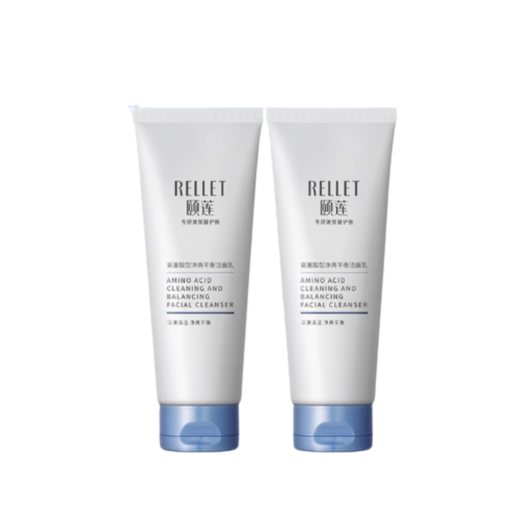 Rellet Rellet Amino Acid Clarifying Balancing Cleanser 100g*2pcs 颐莲氨基酸净爽平衡洁颜乳 ...