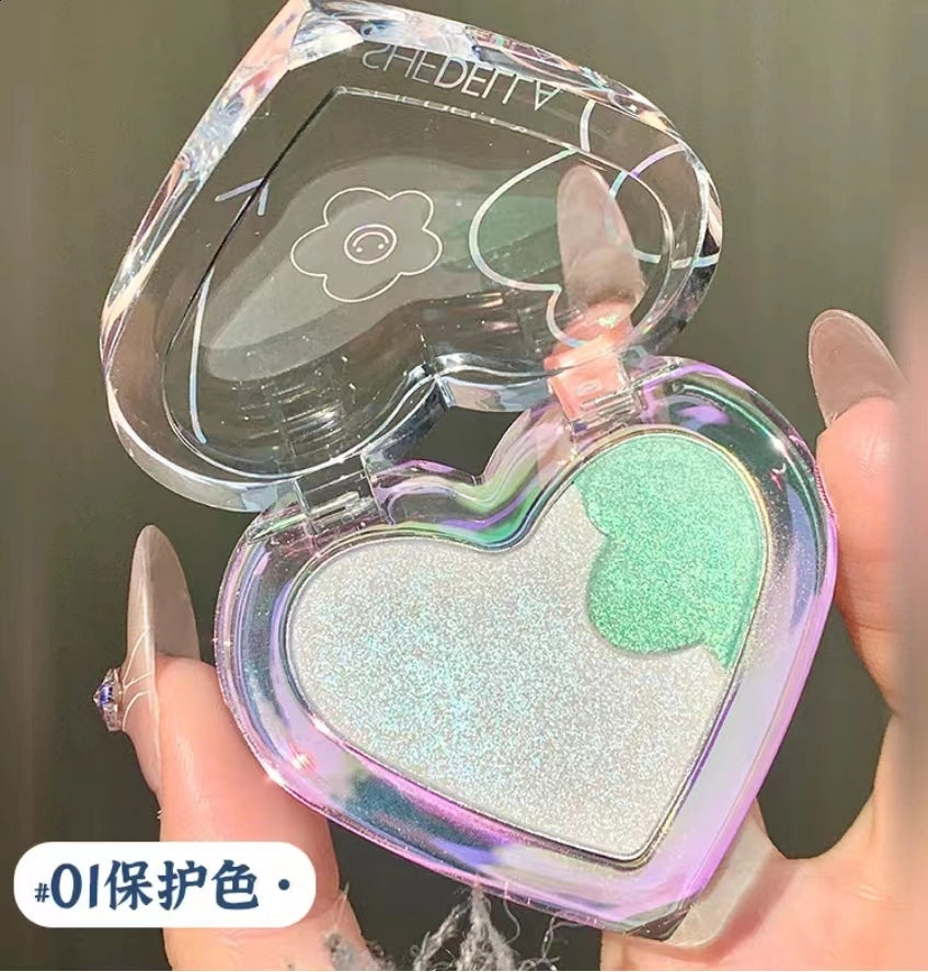 SHEDELLA Heartbeat Shimmering Bead Light Dual-Color Dimensional Highlighter 3.6g 诗蒂娅怦然心动闪亮珠光双色立体高光