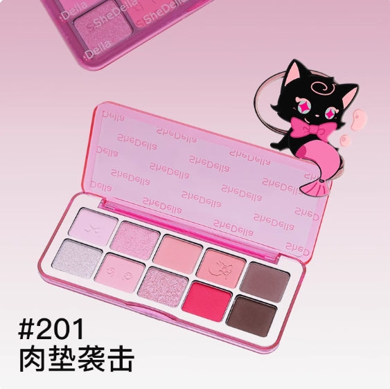 SHEDELLA Cat Series 10 Color Eyeshadow Palette 13g 诗蒂娅猫系列十色眼影盘