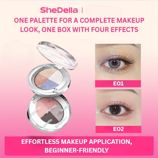 SHEDELLA Lingmo Four-Color Eyeshadow Palette 3.5g 诗蒂娅灵眸四色眼影盘