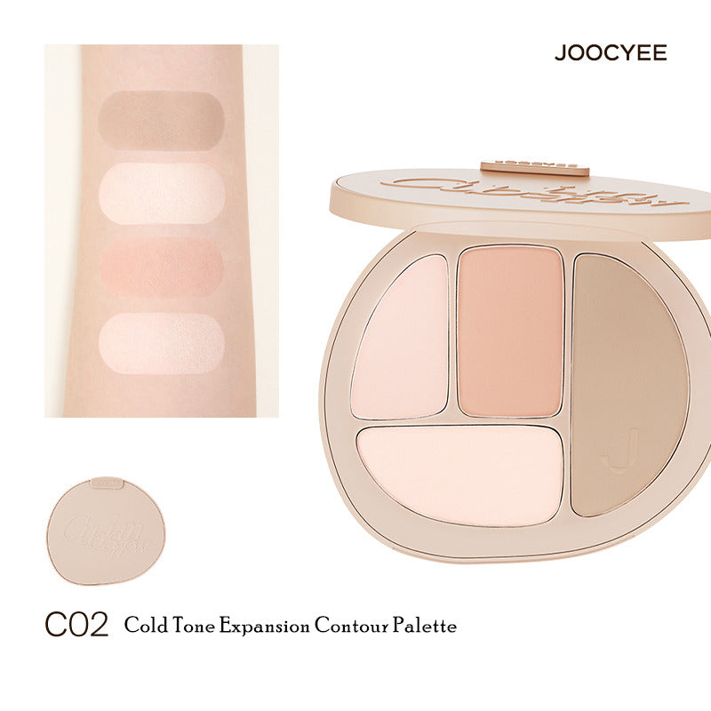Joocyee Fermented Color Facial Contour Plate Repair Highlight Blush Multi-Purpose Expansion and Shrinkage 酵色面部轮廓盘修容高光腮红多用膨胀收缩一体综合盘 10g