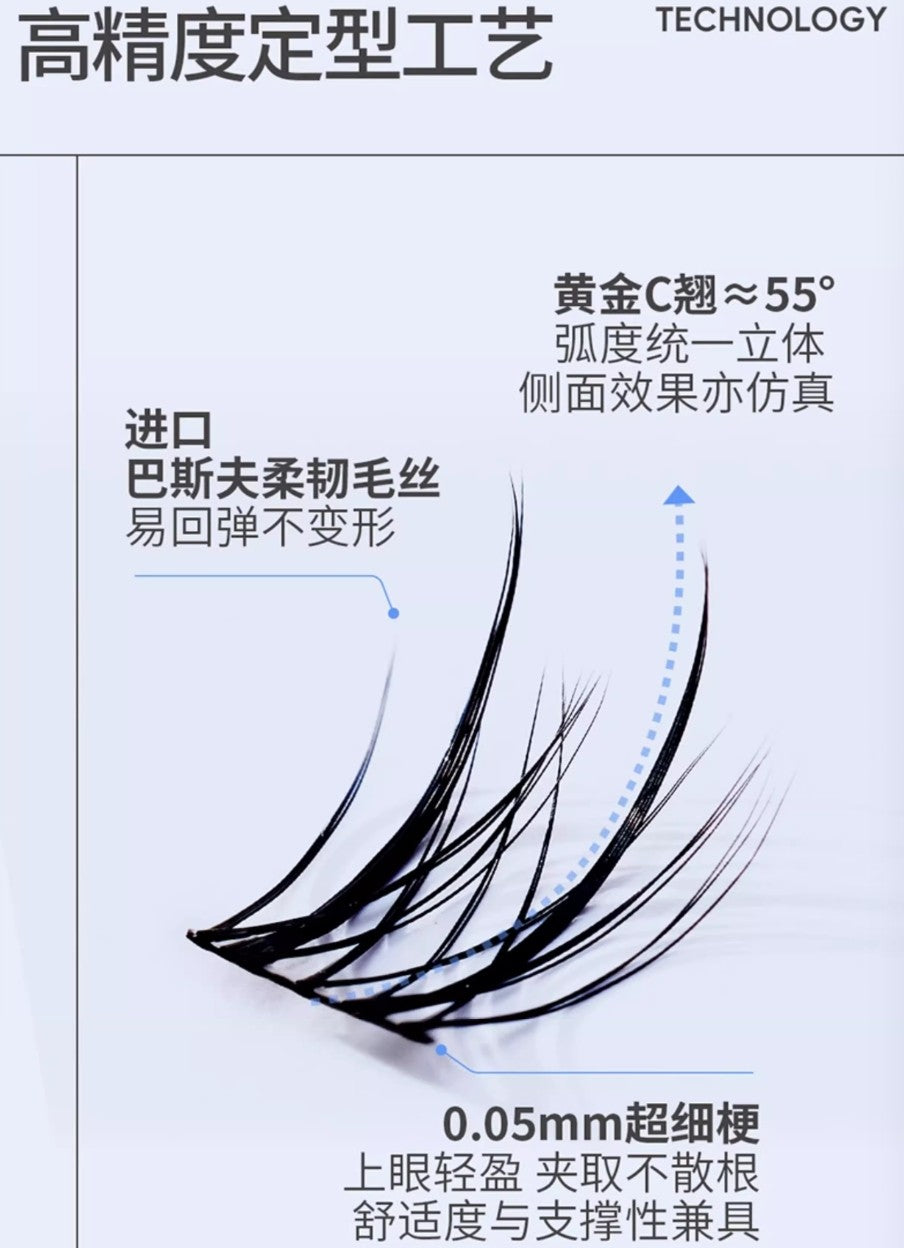 ShunYale Blossoms Series 4556 Segmented False Eyelashes 40pcs/box 顺耶繁花系列4556分段式假睫毛