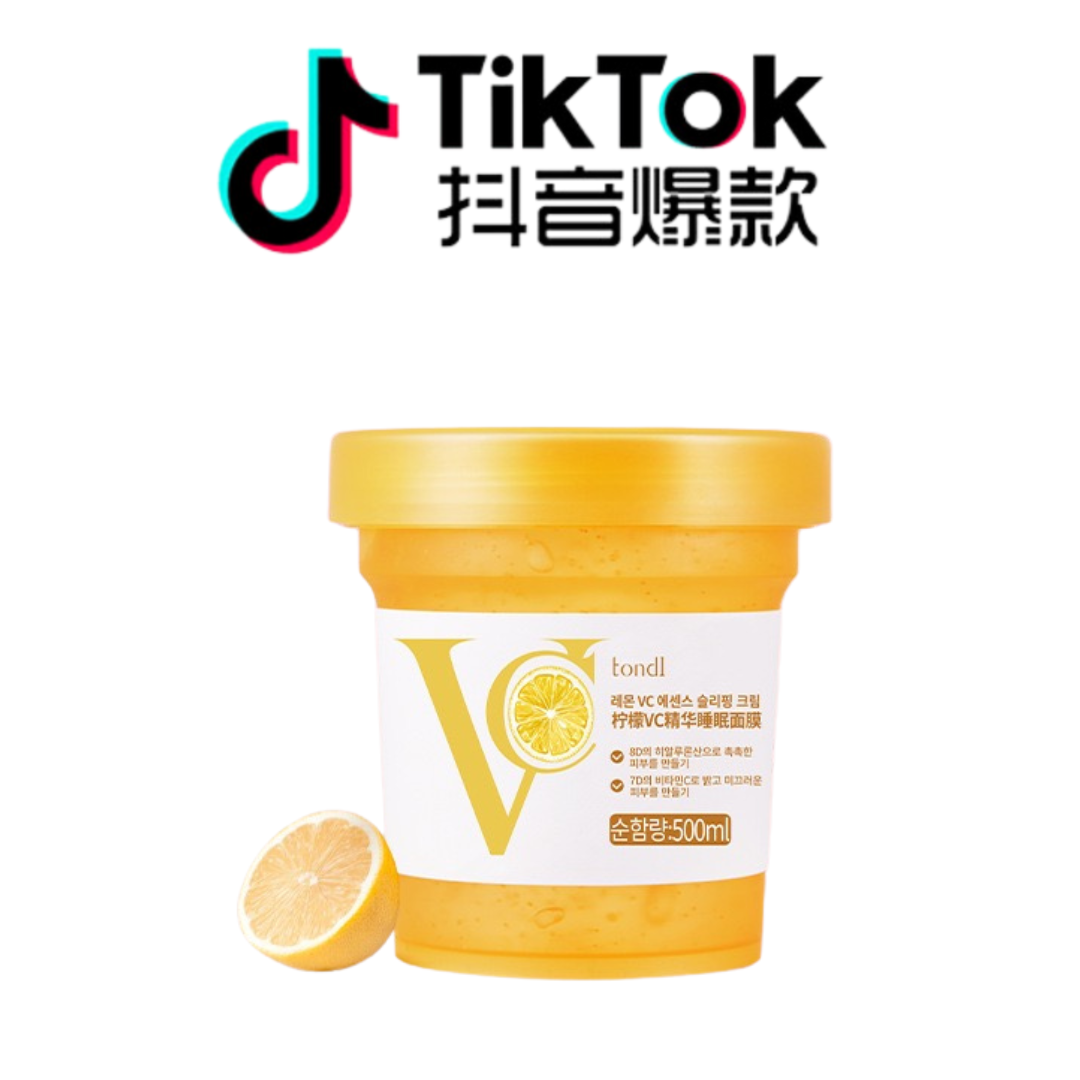 Tiktok/Douyin Hot TONDI Lemon VC Essence Sleeping Mask 500ml【Tiktok抖音爆款】TONDI 柠檬VC精华睡眠面膜