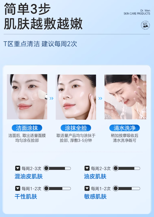 Tiktok/Douyin Hot Dr. Wen Vitamin B5 Salicylic Acid Smooth Renewing Face Mask 4.0 200g【Tiktok抖音爆款】温博士维生素原B5水杨酸细嫩焕肤面膜4.0
