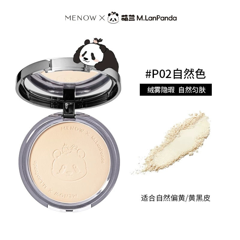 Tiktok/Douyin Hot MENOW X M.LanPanda Velvet Mattifying Finishing Powder 9g/21g【Tiktok抖音爆款】美诺萌兰系列绒雾修颜粉饼