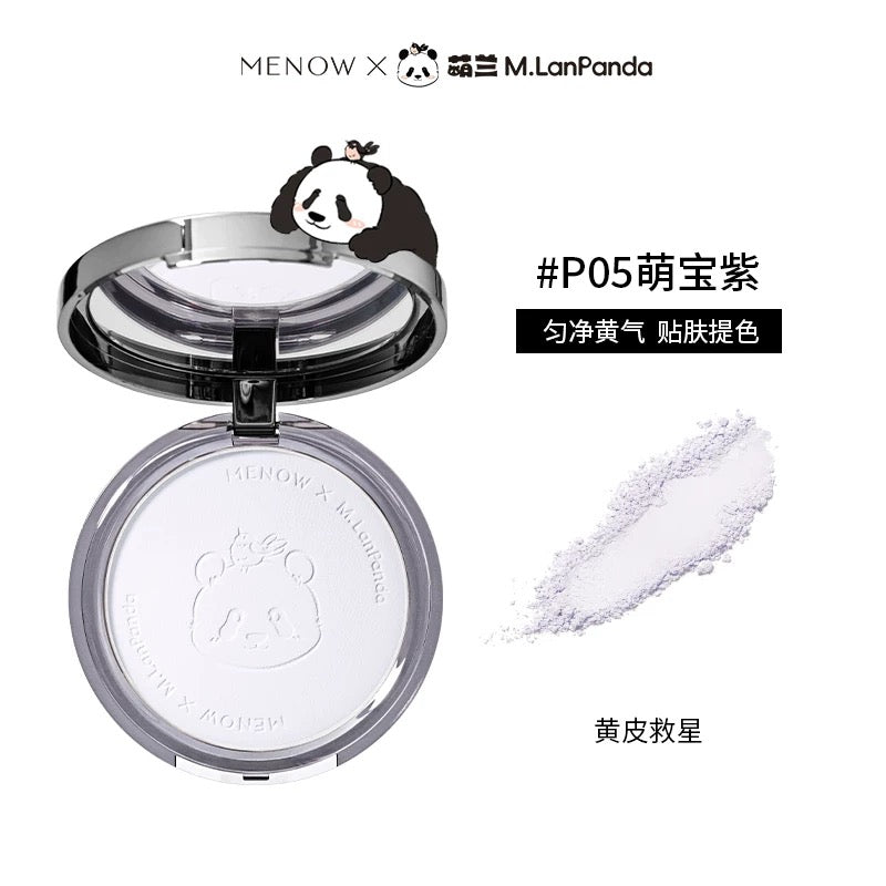 Tiktok/Douyin Hot MENOW X M.LanPanda Velvet Mattifying Finishing Powder 9g/21g【Tiktok抖音爆款】美诺萌兰系列绒雾修颜粉饼