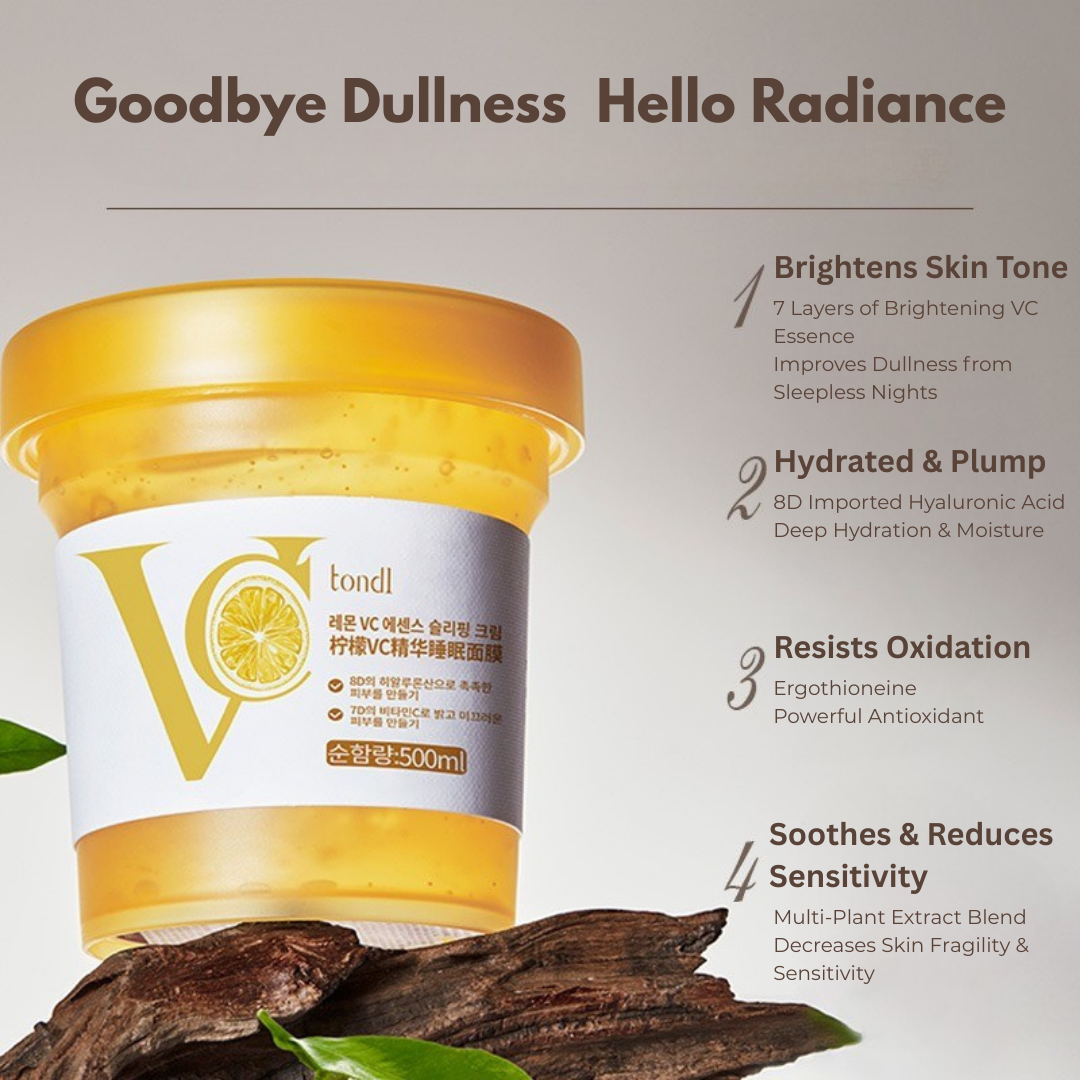 Tiktok/Douyin Hot TONDI Lemon VC Essence Sleeping Mask 500ml【Tiktok抖音爆款】TONDI 柠檬VC精华睡眠面膜