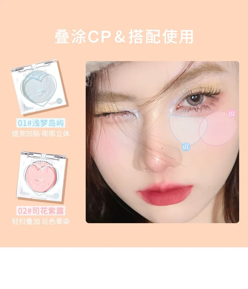 Tiktok/Douyin Hot xixi Chacha Peach Heart Single Blush 1.5g【Tiktok抖音爆款】xixi茶茶桃心单色腮红