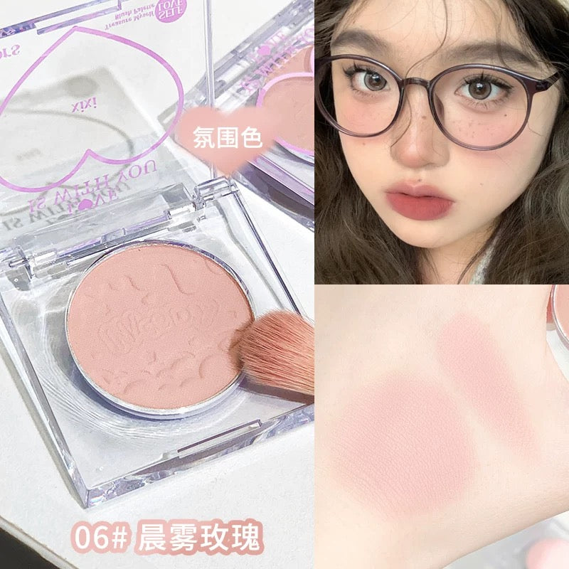 Tiktok/Douyin Hot xixi Chacha Peach Heart Single Blush 1.5g【Tiktok抖音爆款】xixi茶茶桃心单色腮红