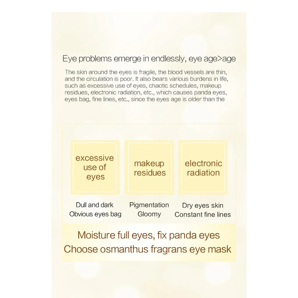 UNIFON Osmanthus Brighten Moist Anti-wrinkle Eye Mask 御泥坊眼膜金桂花精油淡纹眼膜贴 60pcs