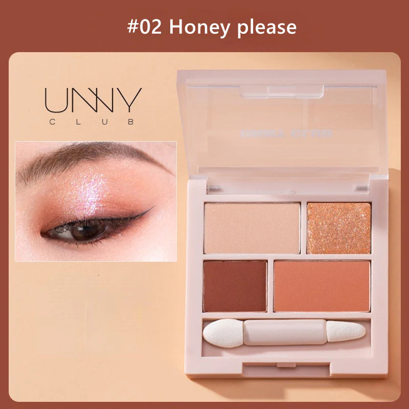 UNNY CLUB 4-color Shimmer Matte Eyeshadow Palette 3g 悠宜四色眼影盘