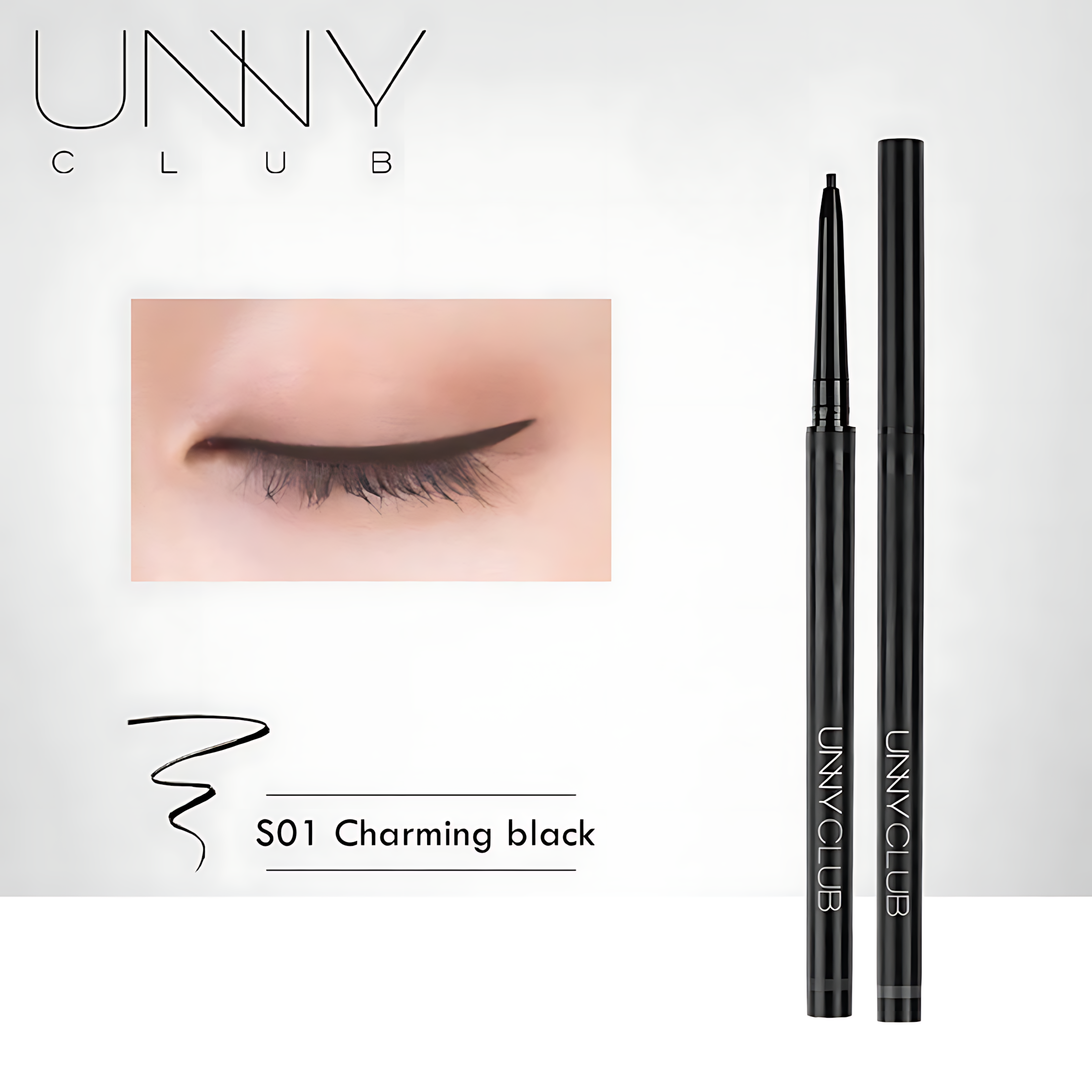 UNNY Skinny 2.0mm Super Slim Eyeliner Pen 50mg 悠宜2.0毫米超细眼线胶笔