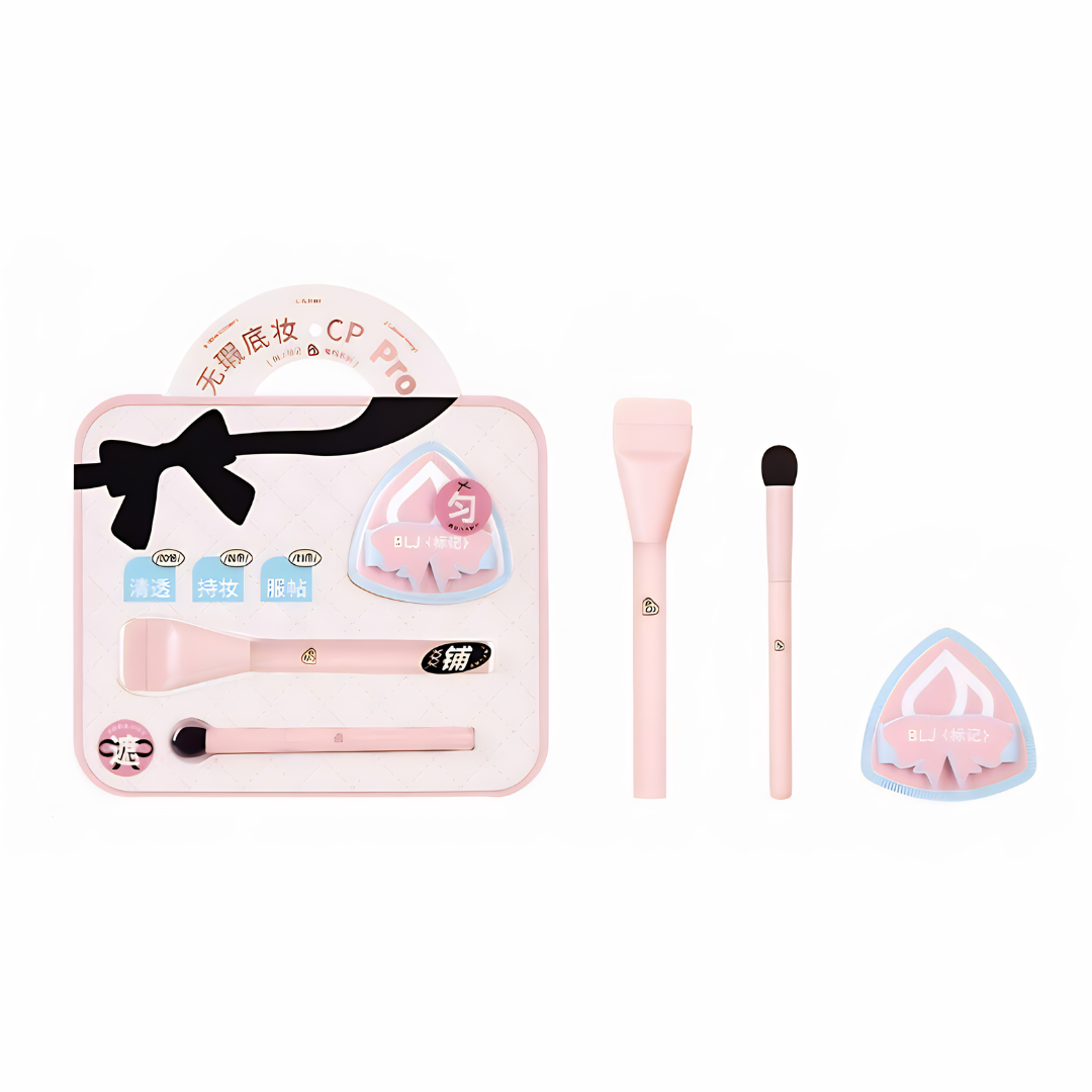 BLJ Peach Base Makeup Three-Piece Set 3pcs 标记蜜桃底妆三件套