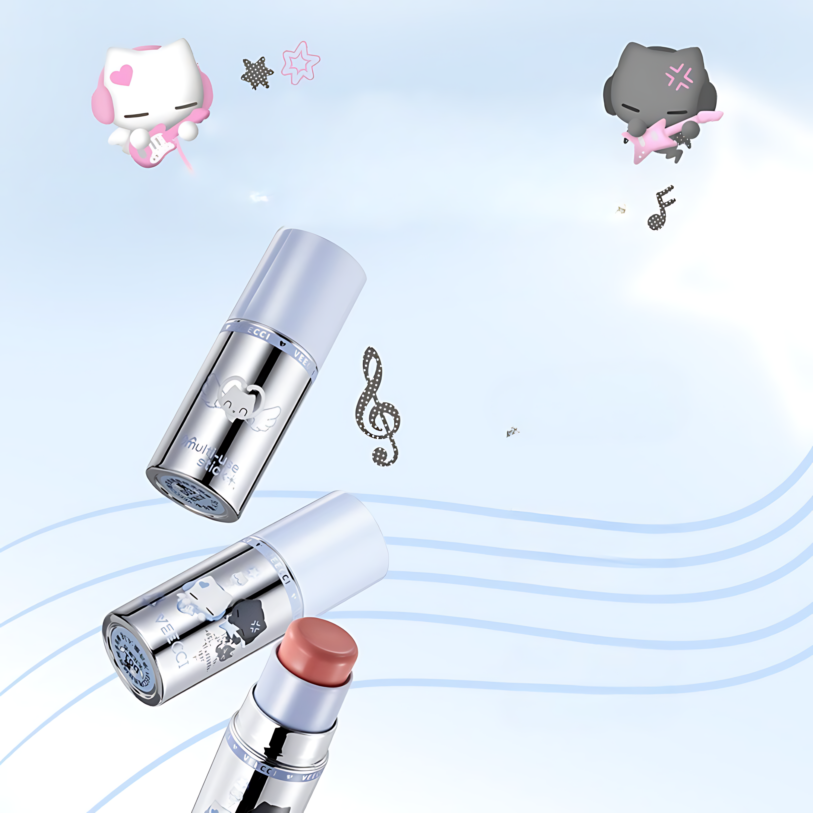 VEECCI × Note Pudding Velvet Multi-Use Lip & Cheek Stick 4.1g 唯资×音符布丁丝绒唇颊多用棒