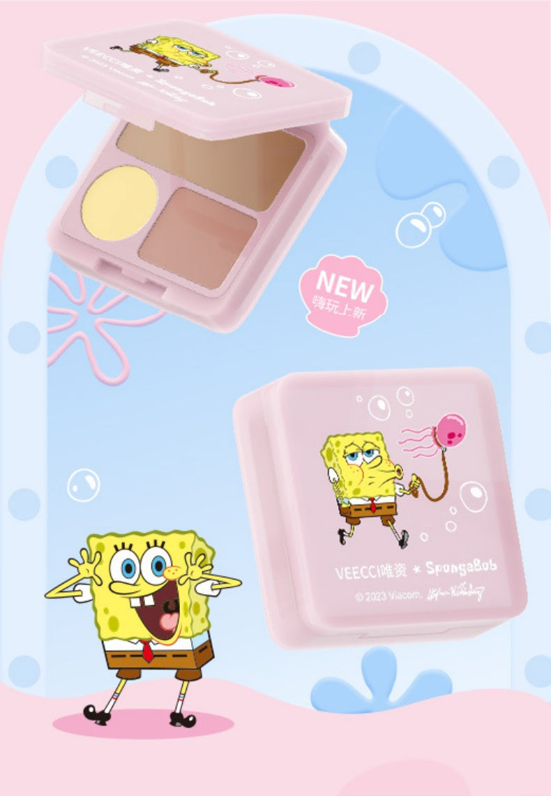VEECCI X SpongeBob SquarePants Moisturizing Three Color Concealer 4.2g 唯资海绵宝宝柔润三色遮瑕膏