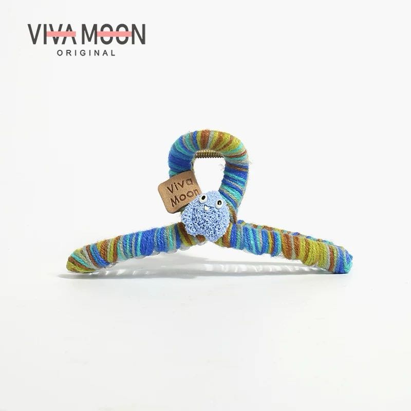 VIVAMOON Fuzzy Claw Clip - Colorful Fuzzy Claw Clip for a Cozy and Charming Look 1pc VIVAMOON彩色可爱毛绒抓夹展现俏皮生动风格