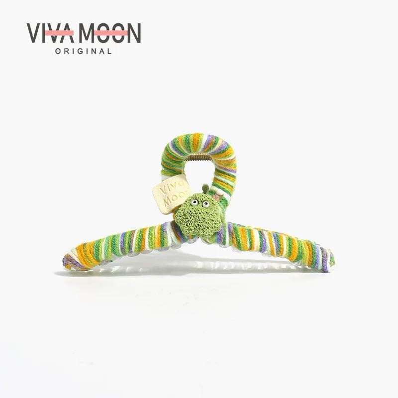 VIVAMOON Fuzzy Claw Clip - Colorful Fuzzy Claw Clip for a Cozy and Charming Look 1pc VIVAMOON彩色可爱毛绒抓夹展现俏皮生动风格