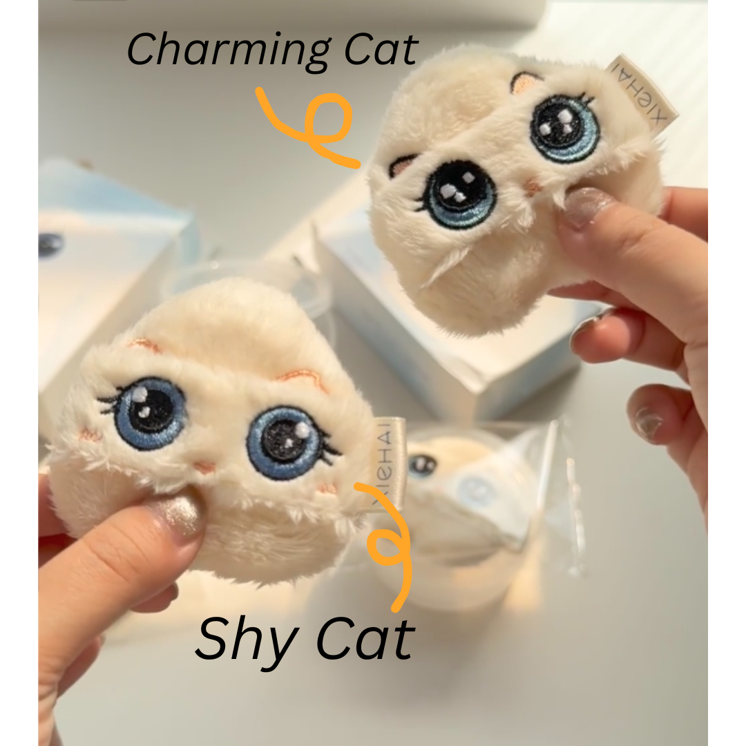 XIEHAI Dreaming Cat Long Velvet Puff 2pcs/box 写海梦中情猫系列长绒粉扑