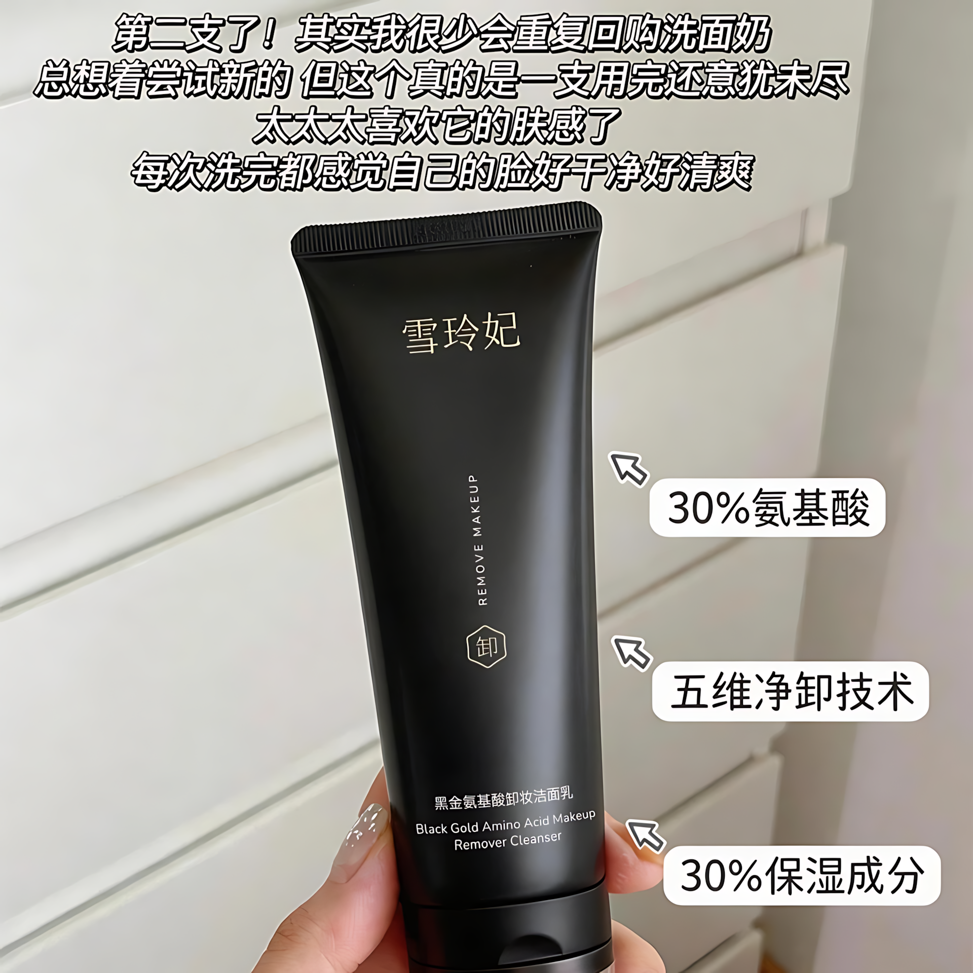 XueLingFei Black Gold Amino Acid Makeup Remover Cleanser 100g 雪玲妃黑金氨基酸卸妆洁面乳