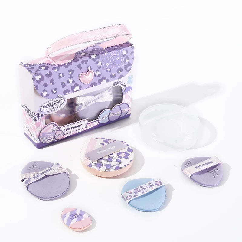 YAOZHI Instant Attraction/Irresistible Series Powder Puff Set 5pcs/box 妖制一眼心动/无法抗拒系列粉扑套盒
