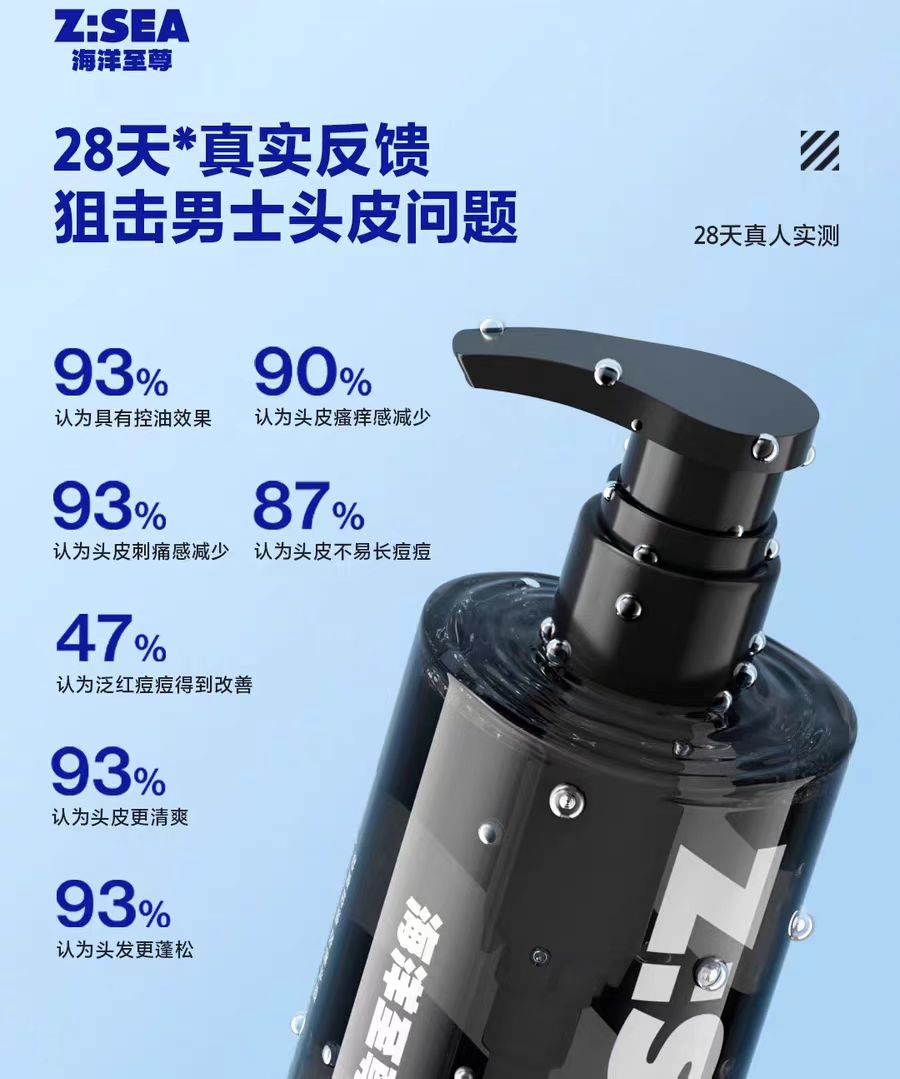 Z:SEA Water Oil-Control And Acne Cleansing Shampoo 400ml 海洋至尊水酷控油净痘洗发水