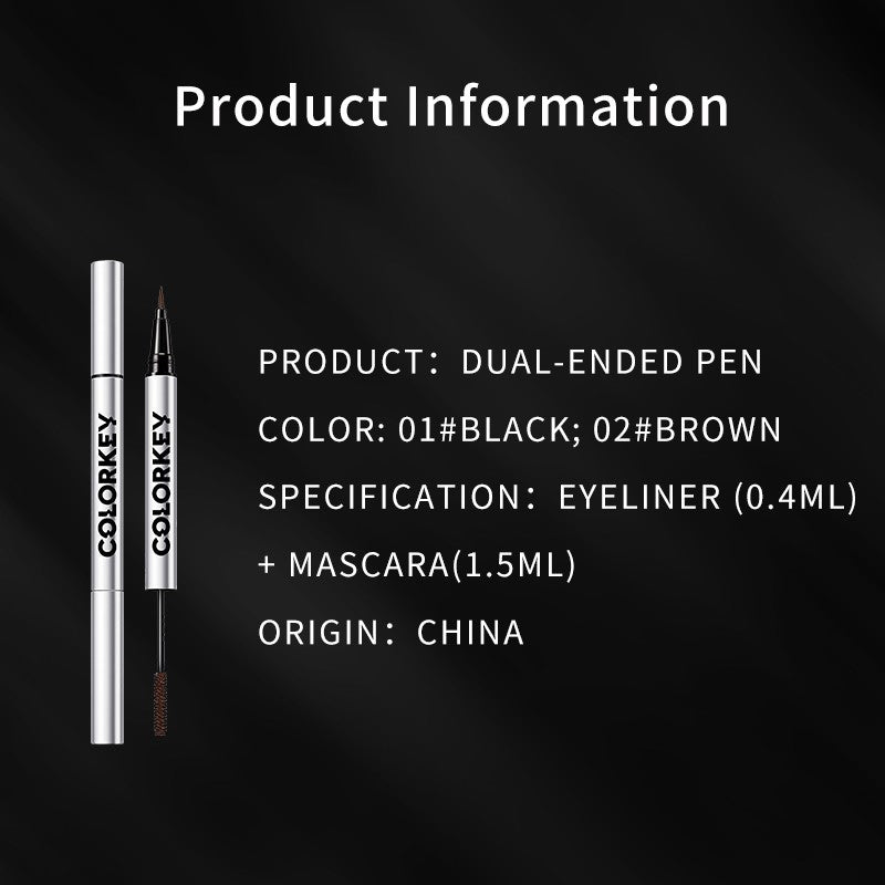 Colorkey Dual-end Pen Waterproof Eyeliner Mascara  0.5g 珂拉琪双头防水眼线笔