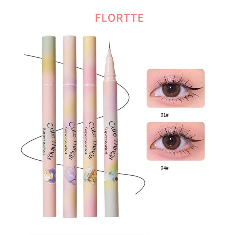 Flortte Melia Series Small Fine Liquid Eyeliner Pen Ultra-Fine  Drawing Lower Eyelashes 花洛莉亚怪美莉亚系列小细精超精细眼线液笔 0.55ml