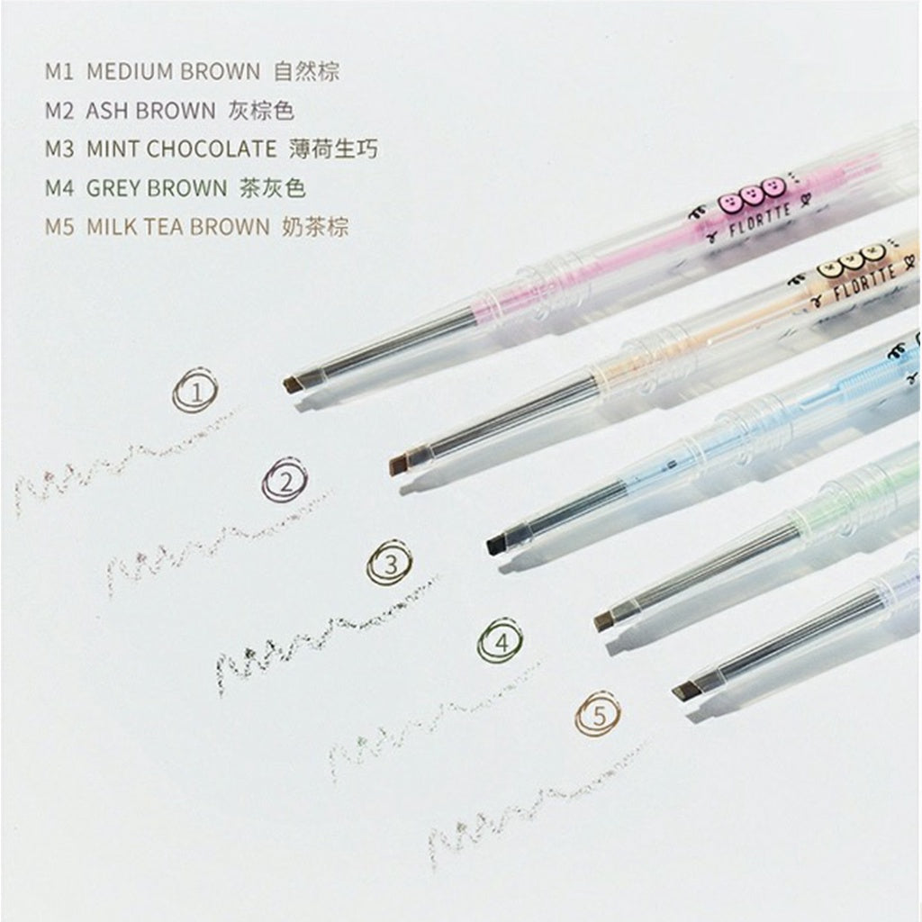 Flortte Super Slim Eyebrow Pencil with Brush 0.05g 花洛莉亚极细双头眉笔