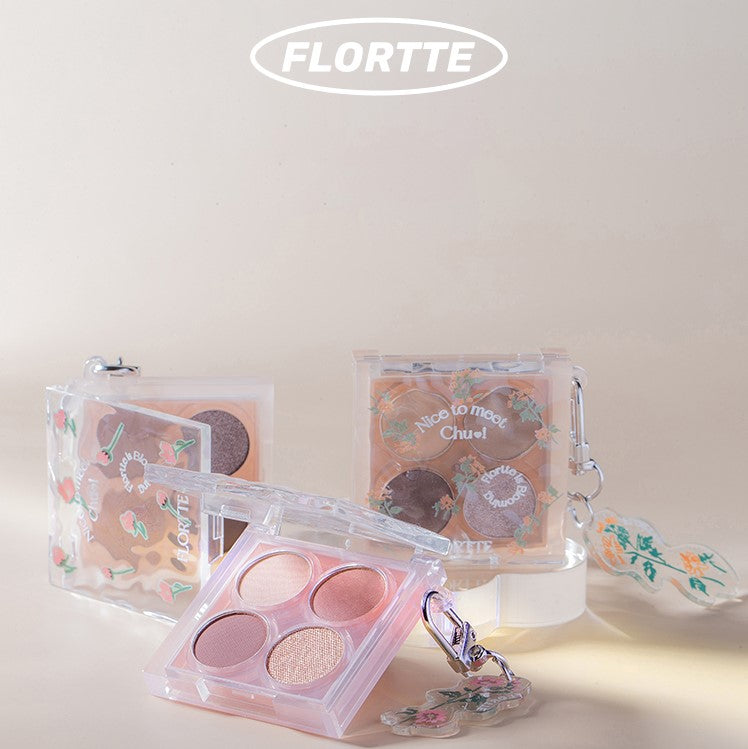 Flortte Nice to Meet Chu 4-color Eyeshadow Palette 花洛莉亚初吻啵啵系列4色眼影盘 4g