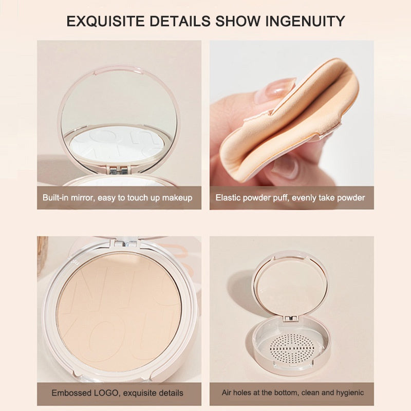 INTO YOU Pressed Powder New Long Lasting Makeup White Cake Waterproof Makeup Lightweight And Portable 心慕与你轻薄定妆持久小白饼粉饼 7g