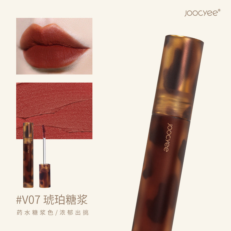 Joocyee Tortoise Shell Matte Lip Gloss (Amber) 酵色琥珀系列哑光丝绒唇釉 3.3g
