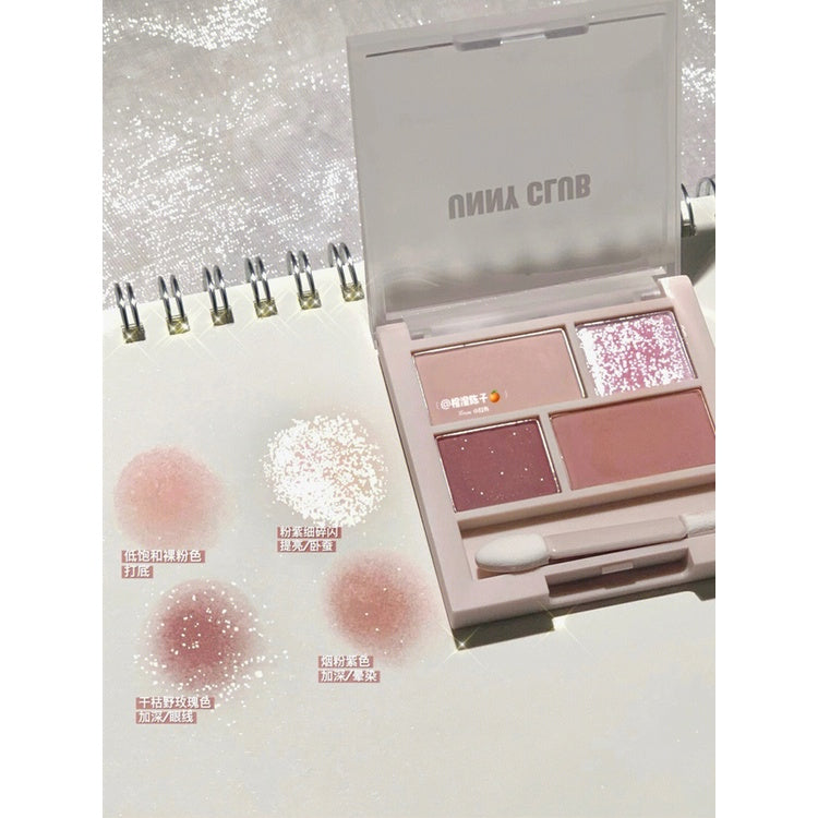 Unny Club Official 4 Colors Eyeshadow Makeup Palette Unny 四色眼影盘 3g